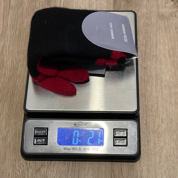 NWT Hannah Rose 100% Cashmere Convertible Gloves Red black New - Picture 5 of 5